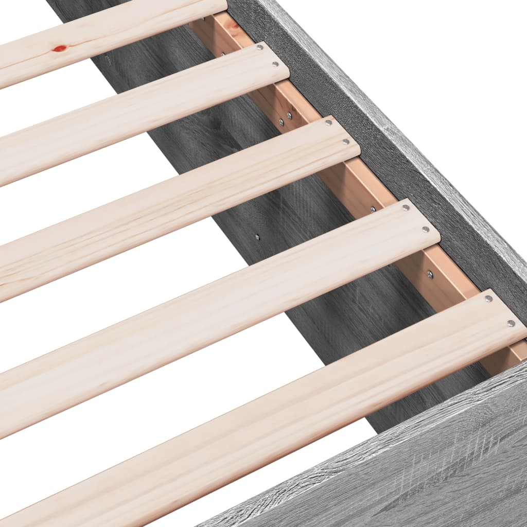 vidaXL Bed Frame without Mattress Grey Sonoma 140x190 cm