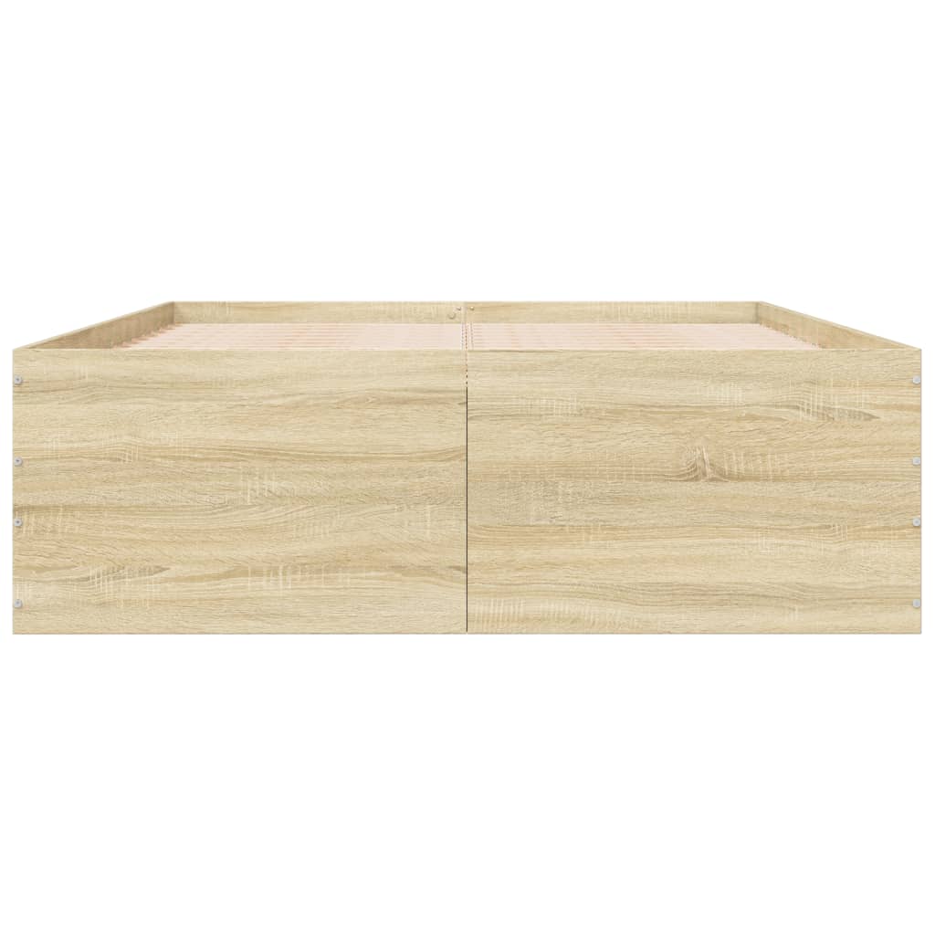 vidaXL Bed Frame without Mattress Sonoma Oak 135x190 cm Double