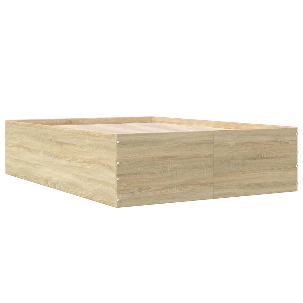vidaXL Bed Frame without Mattress Sonoma Oak 135x190 cm Double