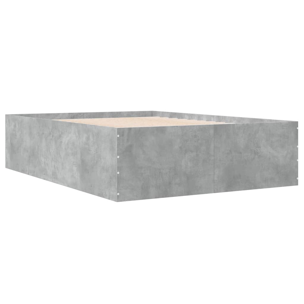 vidaXL Bed Frame without Mattress Concrete Grey 135x190 cm Double