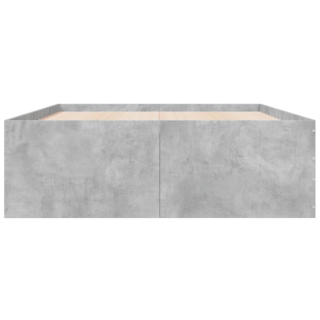 vidaXL Bed Frame without Mattress Concrete Grey 135x190 cm Double