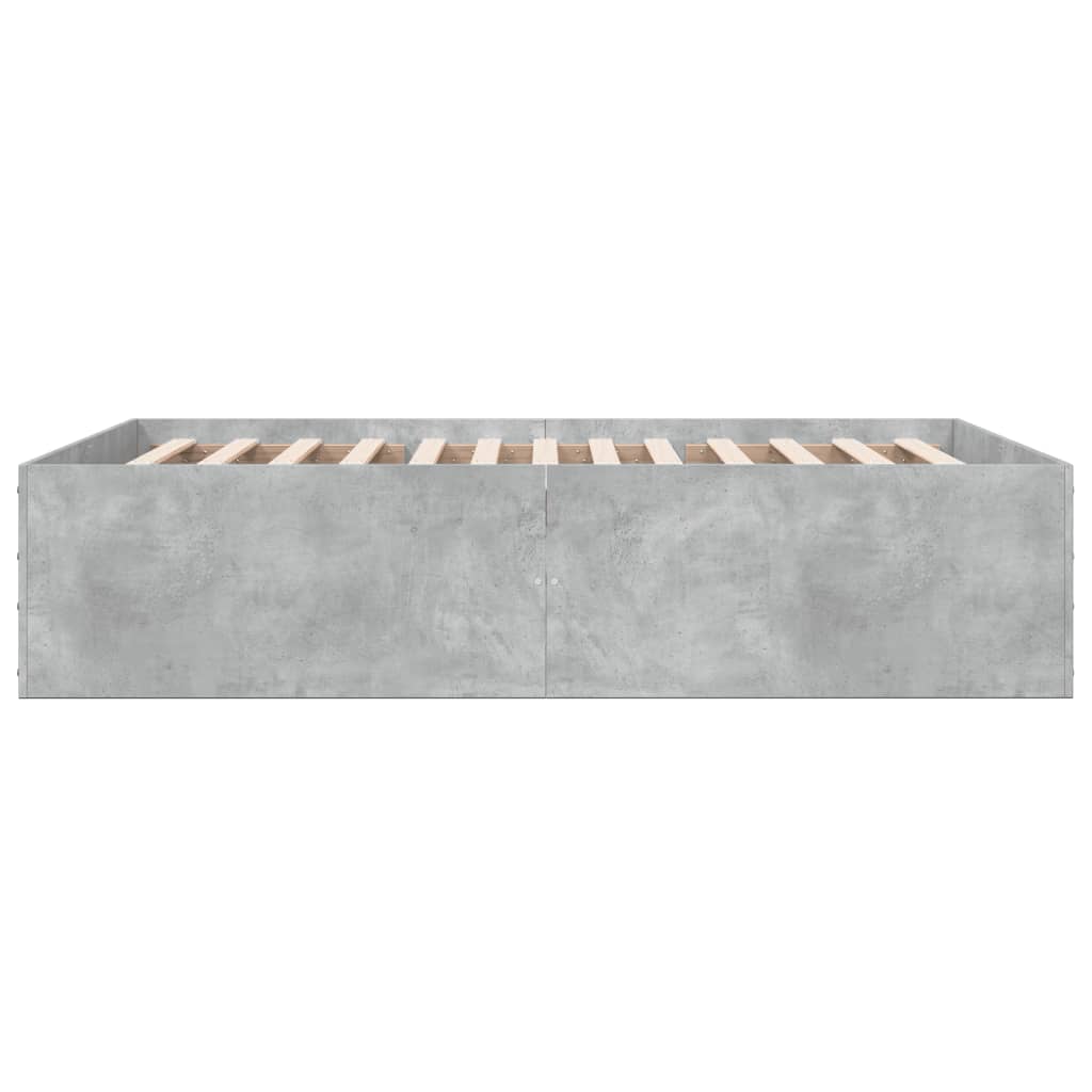 vidaXL Bed Frame without Mattress Concrete Grey 135x190 cm Double