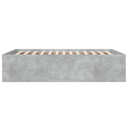 vidaXL Bed Frame without Mattress Concrete Grey 135x190 cm Double