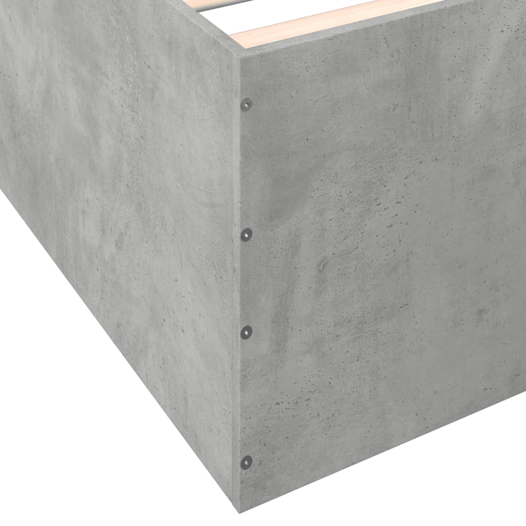 vidaXL Bed Frame without Mattress Concrete Grey 135x190 cm Double