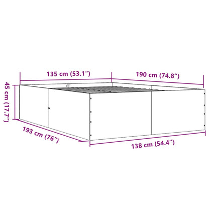 vidaXL Bed Frame without Mattress Concrete Grey 135x190 cm Double