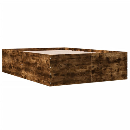 vidaXL Bed Frame without Mattress Smoked Oak 135x190 cm Double