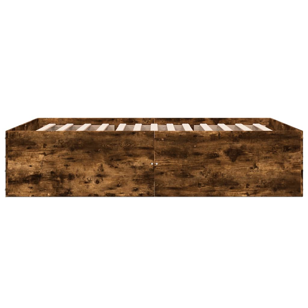vidaXL Bed Frame without Mattress Smoked Oak 135x190 cm Double