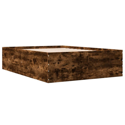vidaXL Bed Frame without Mattress Smoked Oak 135x190 cm Double