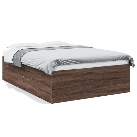 vidaXL Bed Frame without Mattress Brown Oak 135x190 cm Double