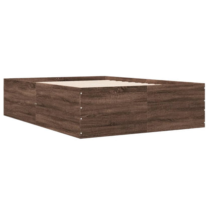 vidaXL Bed Frame without Mattress Brown Oak 135x190 cm Double