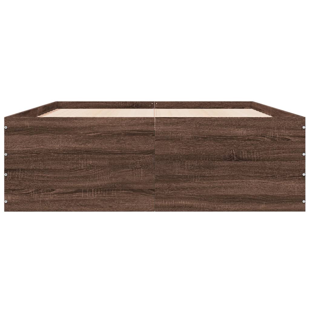 vidaXL Bed Frame without Mattress Brown Oak 135x190 cm Double