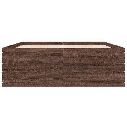 vidaXL Bed Frame without Mattress Brown Oak 135x190 cm Double