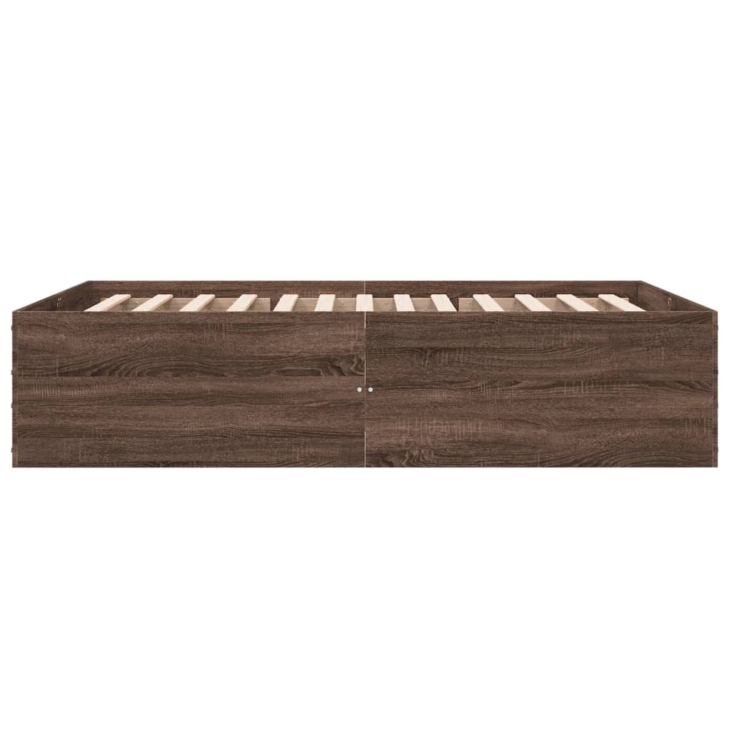 vidaXL Bed Frame without Mattress Brown Oak 135x190 cm Double