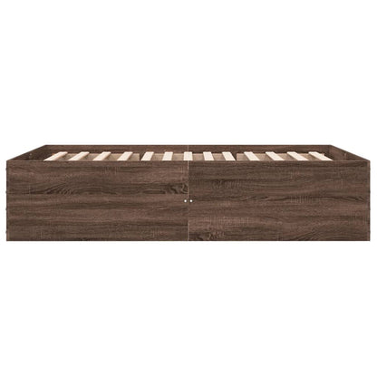 vidaXL Bed Frame without Mattress Brown Oak 135x190 cm Double