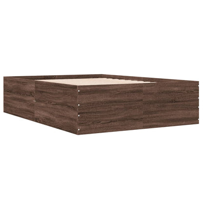 vidaXL Bed Frame without Mattress Brown Oak 135x190 cm Double
