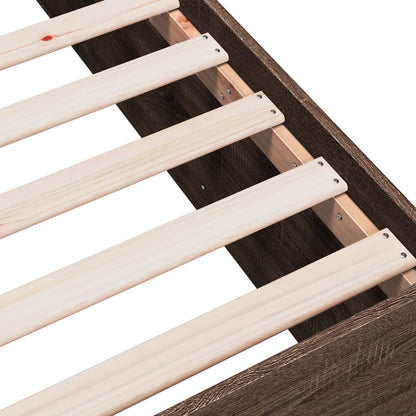 vidaXL Bed Frame without Mattress Brown Oak 135x190 cm Double