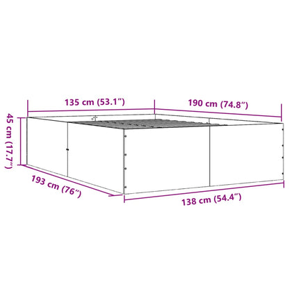 vidaXL Bed Frame without Mattress Brown Oak 135x190 cm Double
