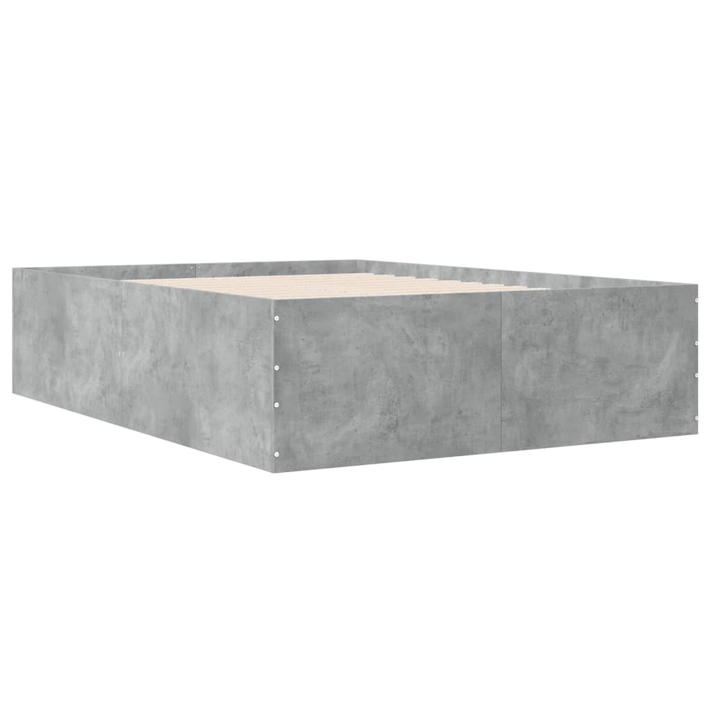 vidaXL Bed Frame without Mattress Concrete Grey 120x190 cm Small Double