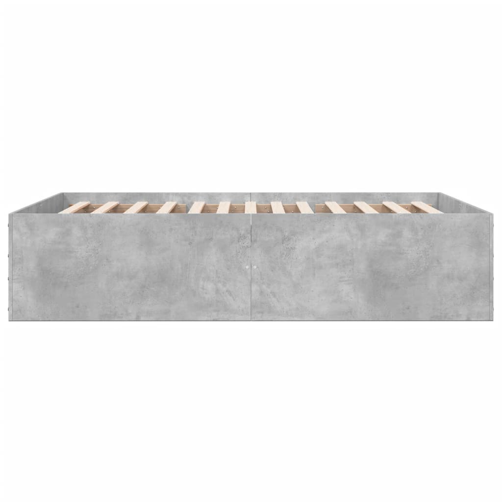 vidaXL Bed Frame without Mattress Concrete Grey 120x190 cm Small Double