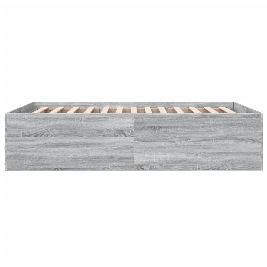 vidaXL Bed Frame without Mattress Grey Sonoma 120x190 cm Small Double