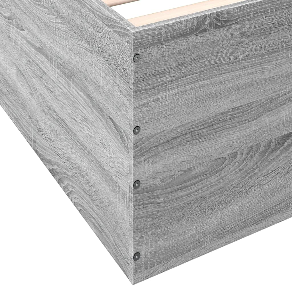 vidaXL Bed Frame without Mattress Grey Sonoma 120x190 cm Small Double