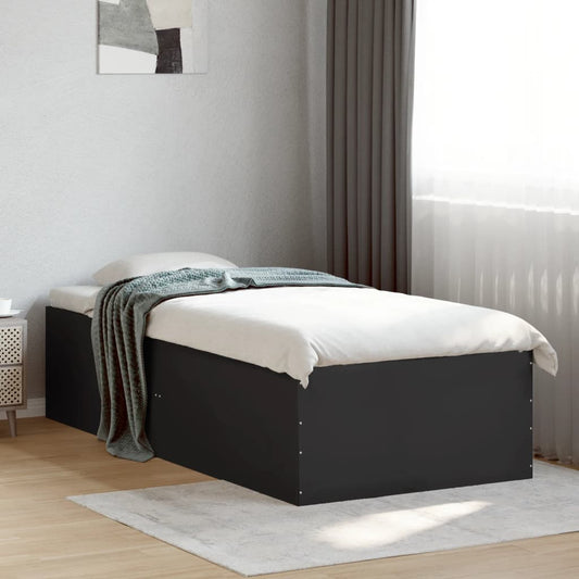 vidaXL Bed Frame without Mattress Black 100x200 cm