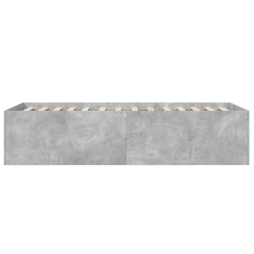 vidaXL Bed Frame without Mattress Concrete Grey 100x200 cm