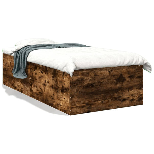 vidaXL Bed Frame without Mattress Smoked Oak 100x200 cm