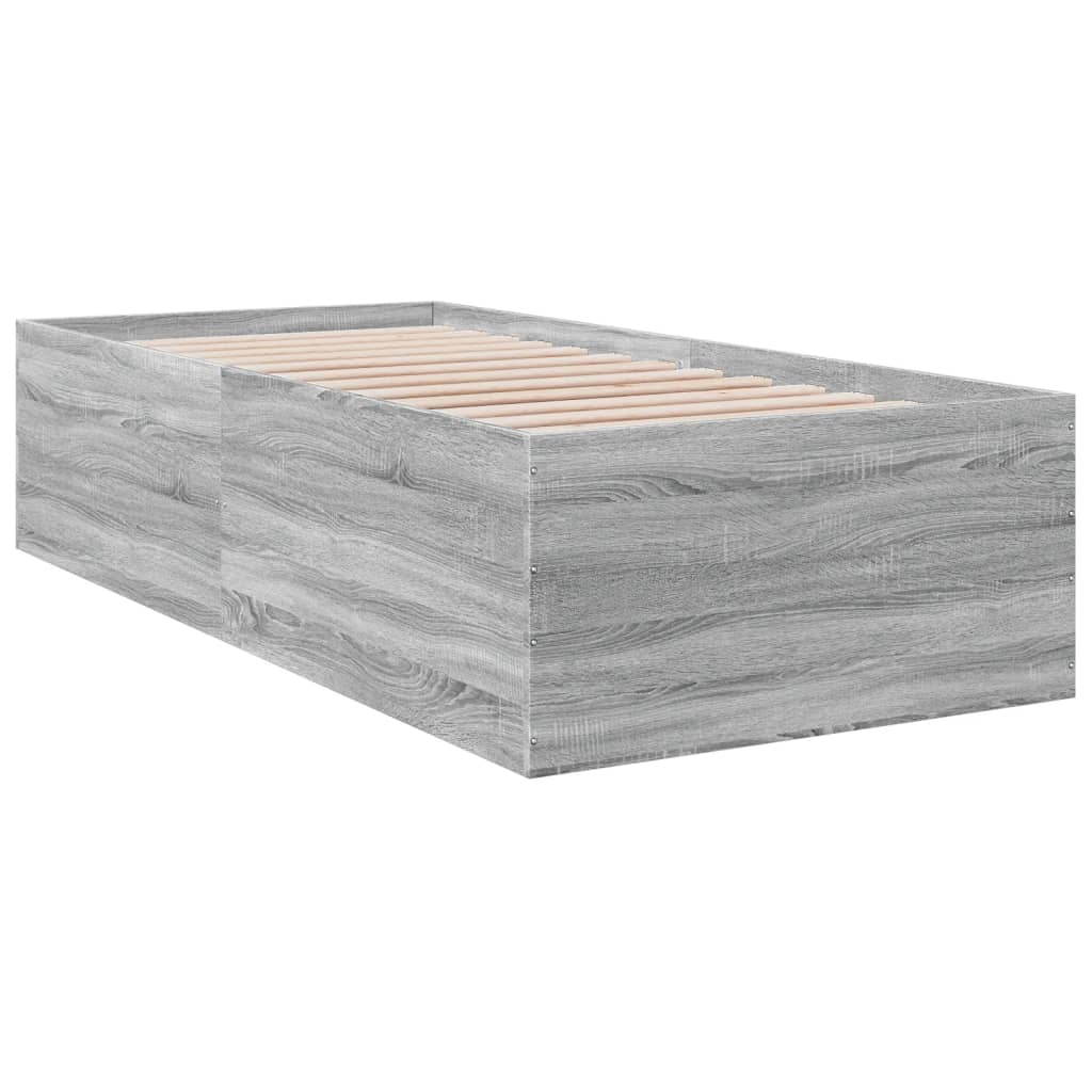 vidaXL Bed Frame without Mattress Grey Sonoma 100x200 cm