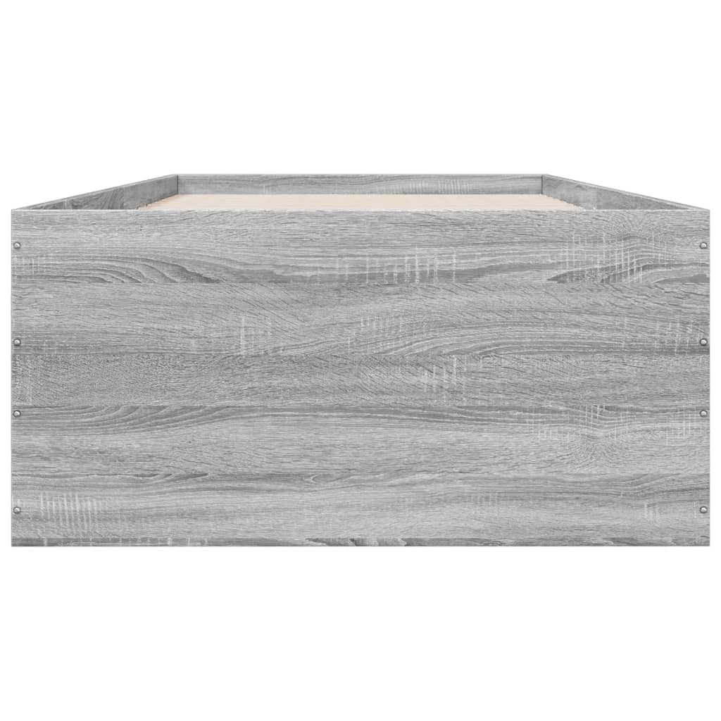 vidaXL Bed Frame without Mattress Grey Sonoma 100x200 cm