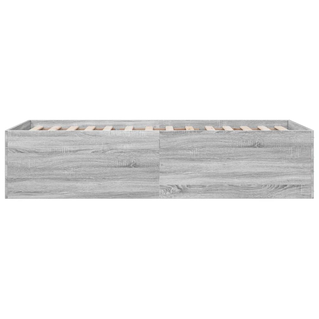 vidaXL Bed Frame without Mattress Grey Sonoma 100x200 cm