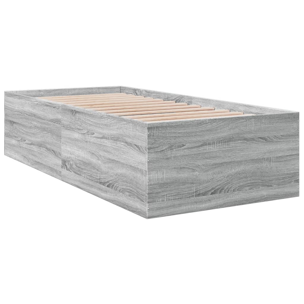 vidaXL Bed Frame without Mattress Grey Sonoma 100x200 cm