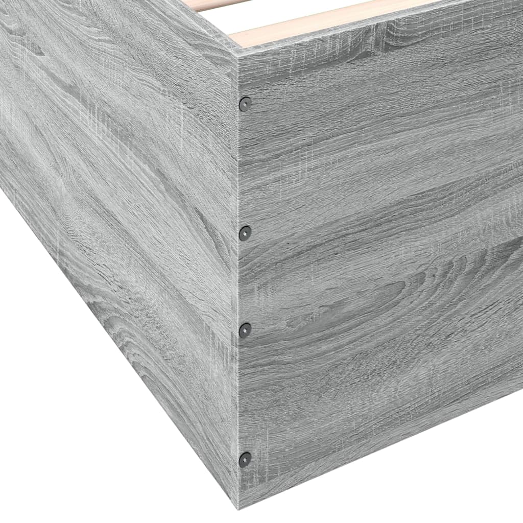 vidaXL Bed Frame without Mattress Grey Sonoma 100x200 cm