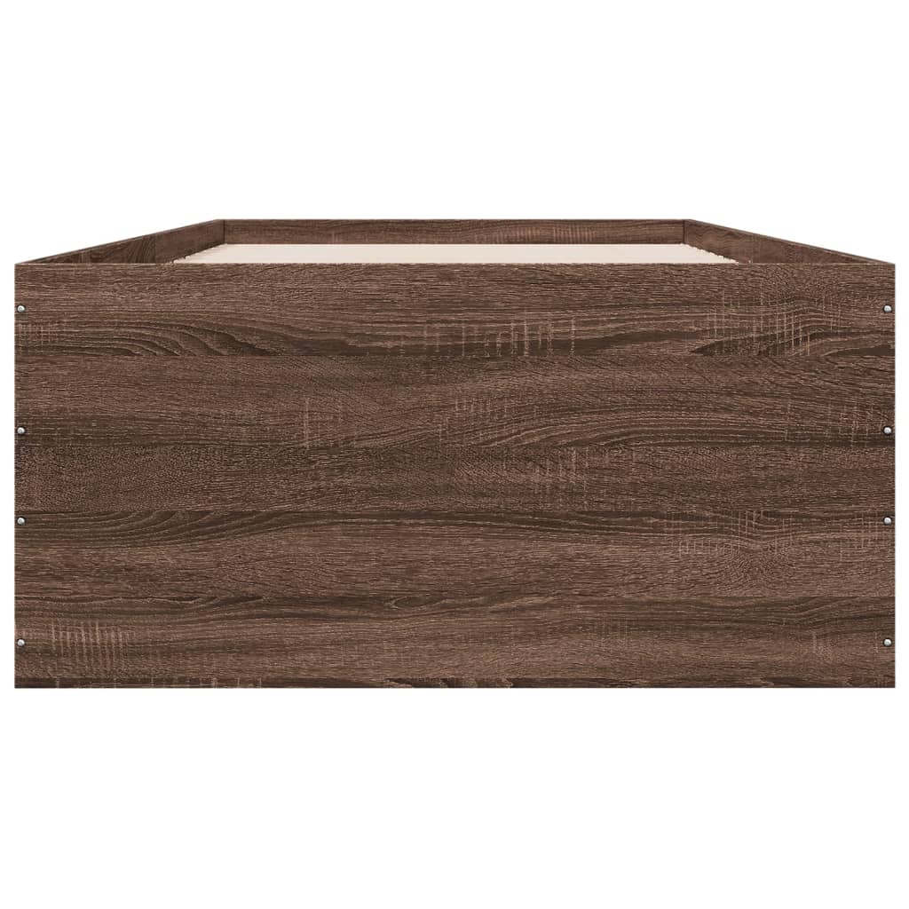 vidaXL Bed Frame without Mattress Brown Oak 100x200 cm