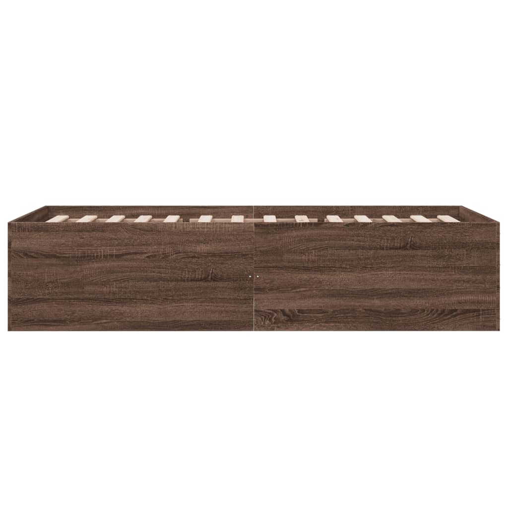vidaXL Bed Frame without Mattress Brown Oak 100x200 cm