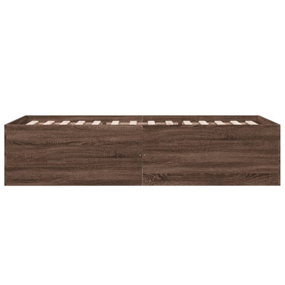 vidaXL Bed Frame without Mattress Brown Oak 100x200 cm