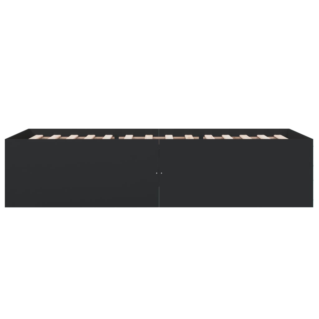 vidaXL Bed Frame without Mattress Black 90x200 cm