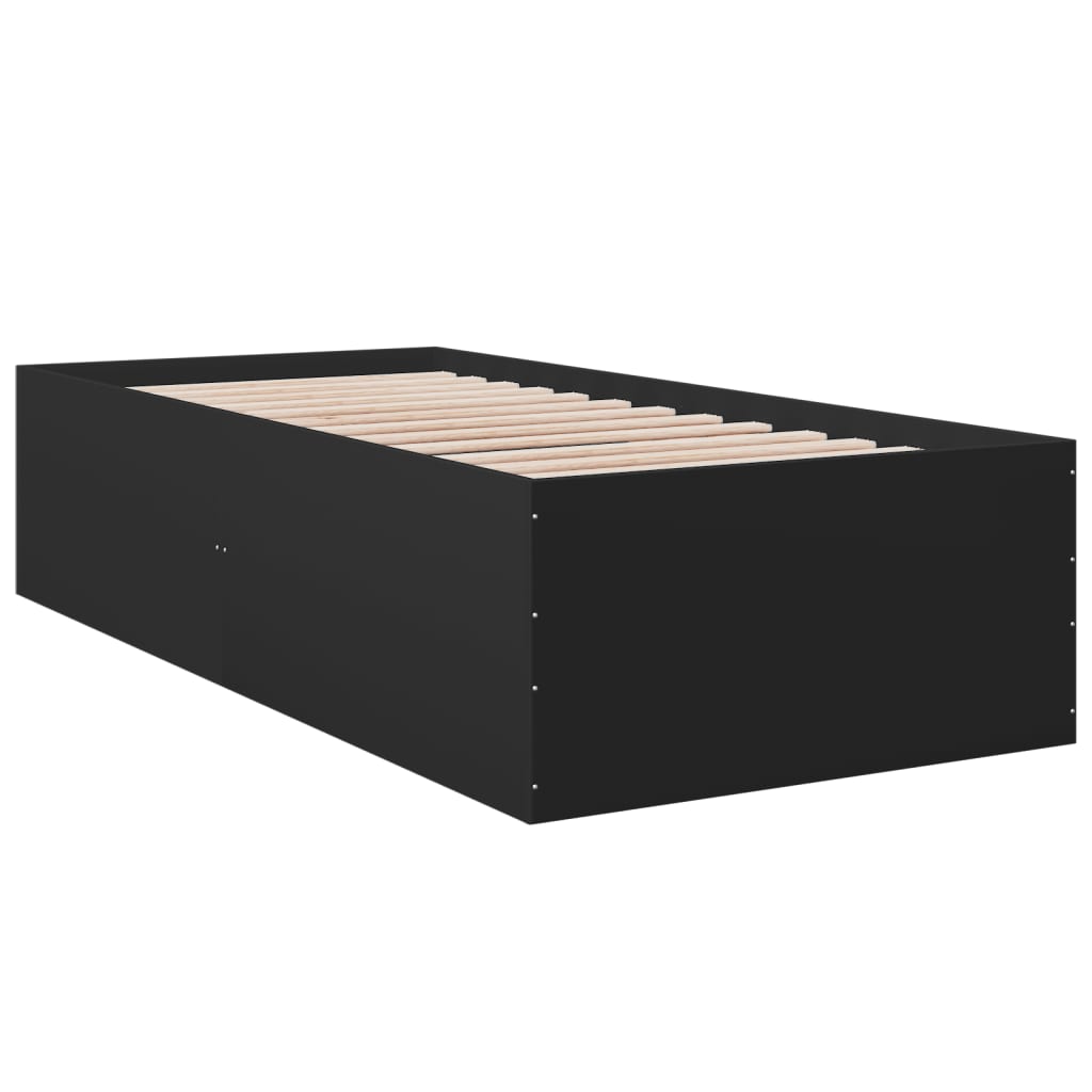 vidaXL Bed Frame without Mattress Black 90x200 cm
