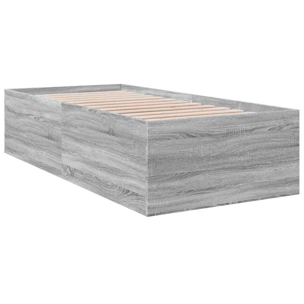 vidaXL Bed Frame without Mattress Grey Sonoma 90x200 cm