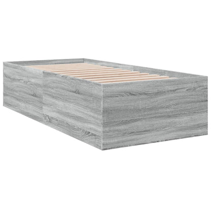 vidaXL Bed Frame without Mattress Grey Sonoma 90x200 cm
