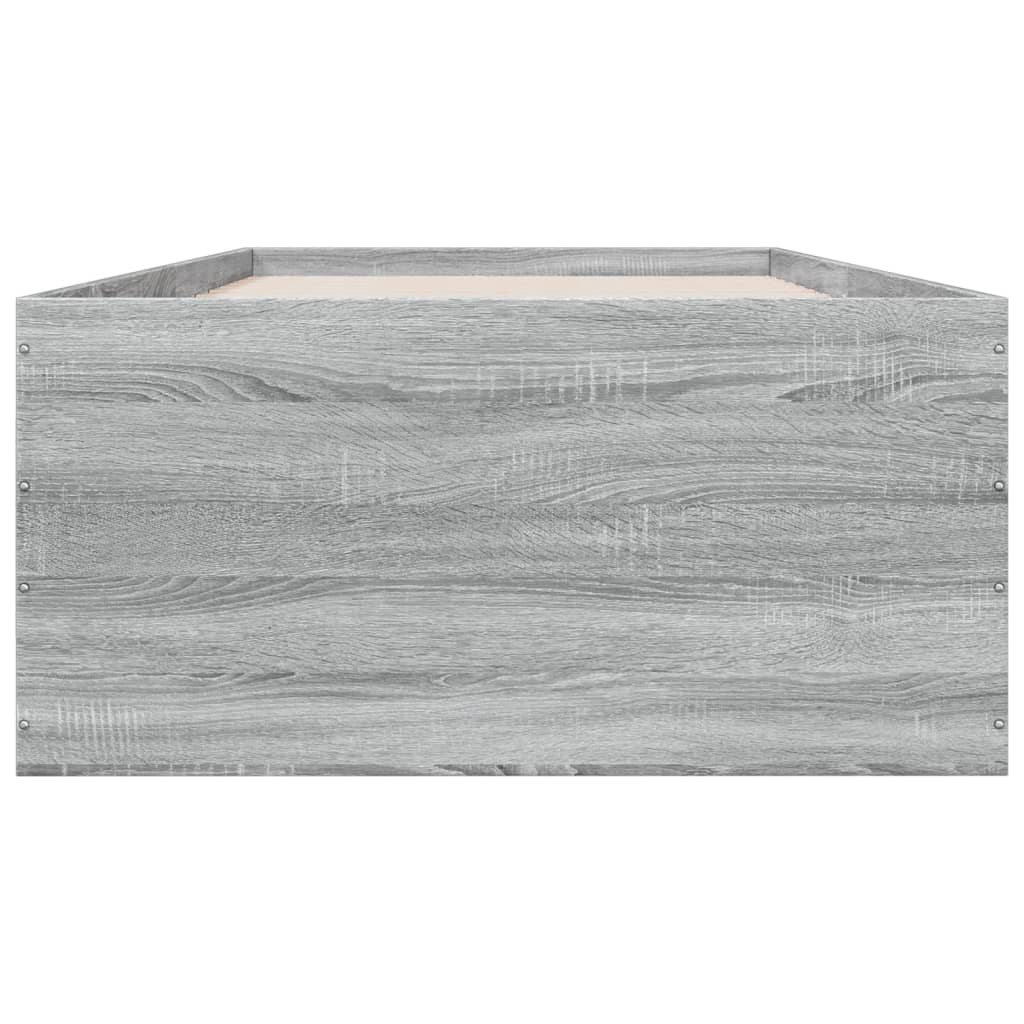 vidaXL Bed Frame without Mattress Grey Sonoma 90x200 cm