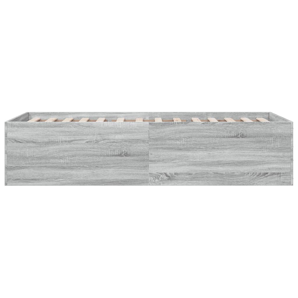 vidaXL Bed Frame without Mattress Grey Sonoma 90x200 cm