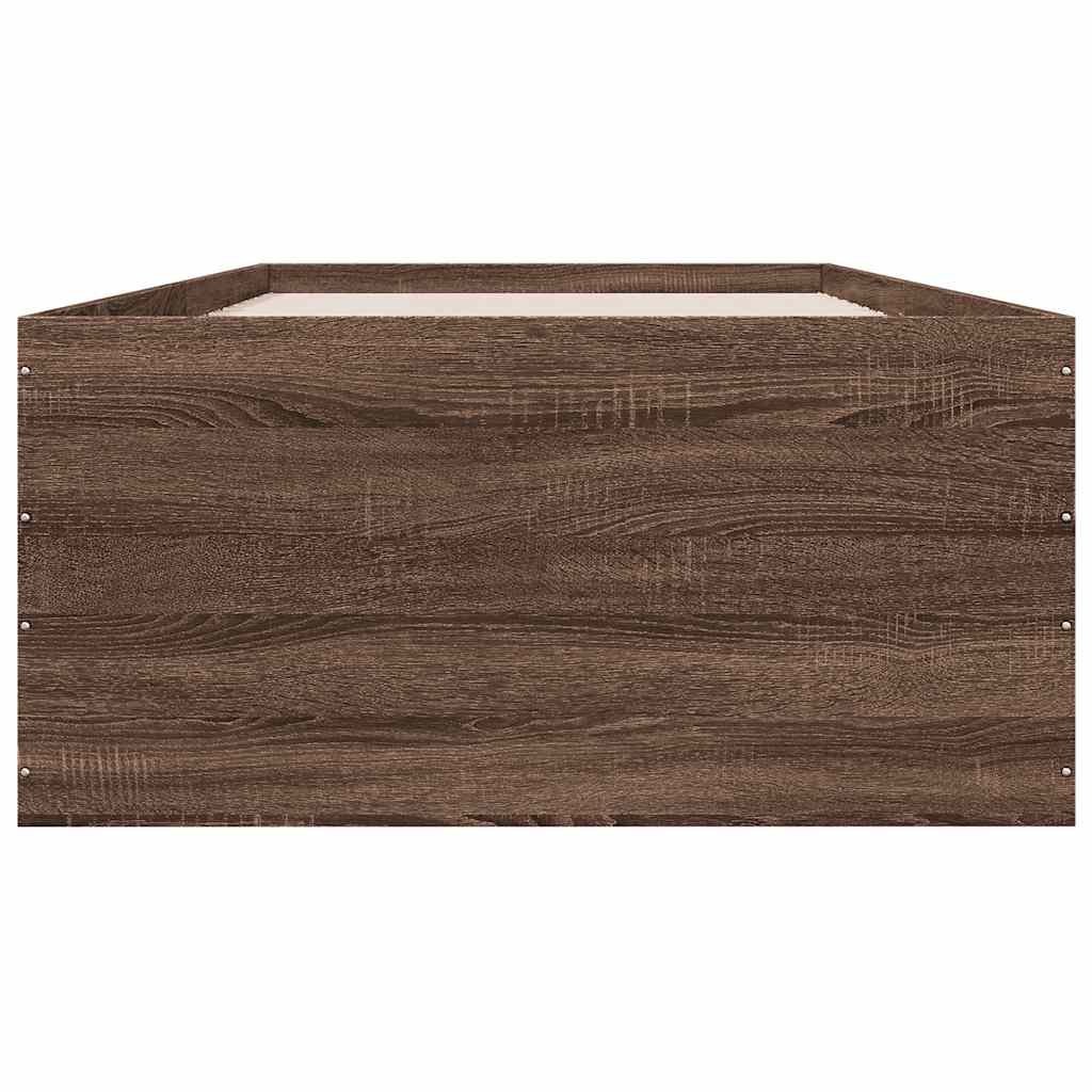 vidaXL Bed Frame without Mattress Brown Oak 90x200 cm