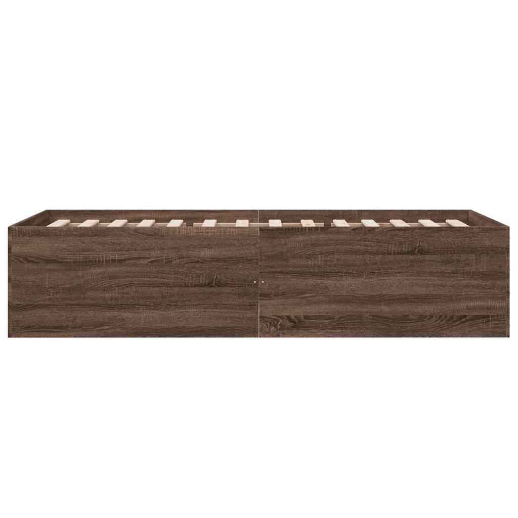 vidaXL Bed Frame without Mattress Brown Oak 90x200 cm