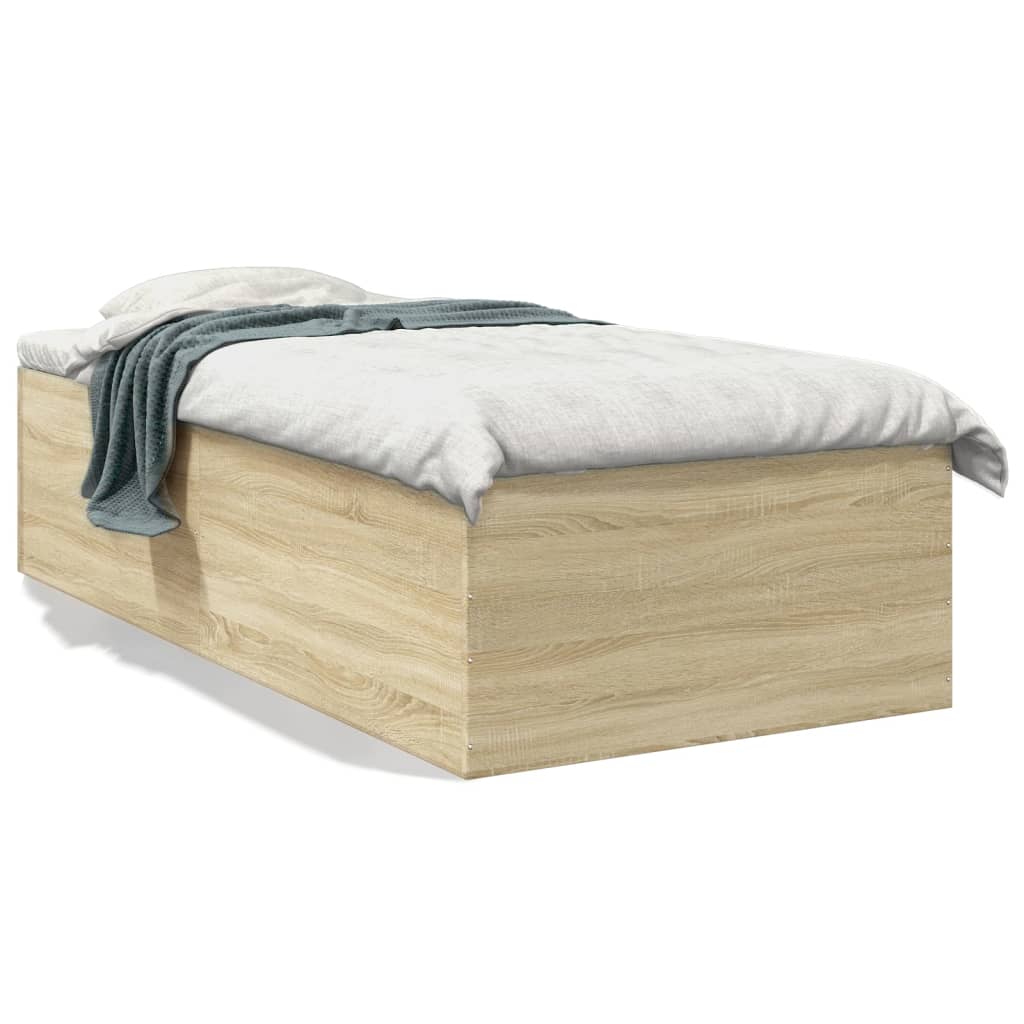 vidaXL Bed Frame without Mattress Sonoma Oak 90x190 cm Single
