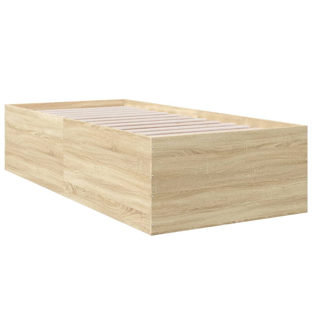 vidaXL Bed Frame without Mattress Sonoma Oak 90x190 cm Single