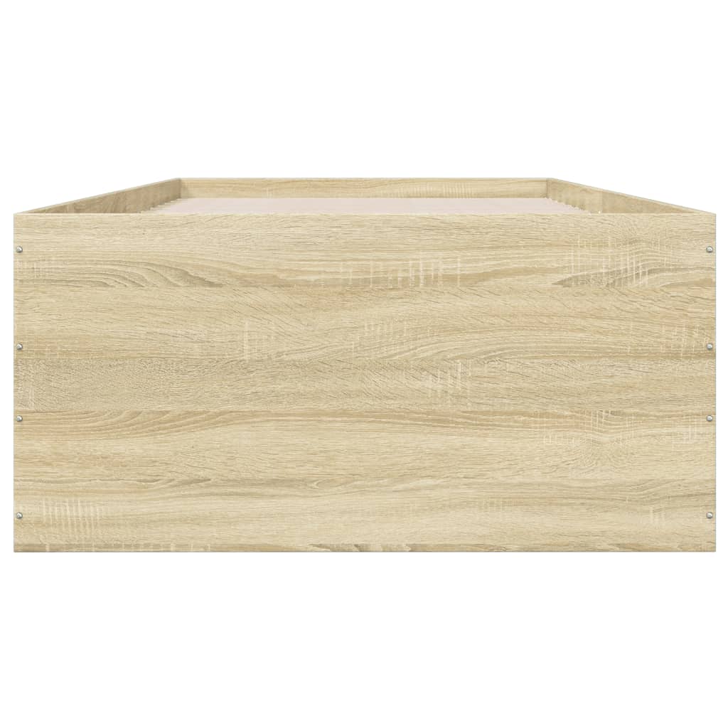 vidaXL Bed Frame without Mattress Sonoma Oak 90x190 cm Single