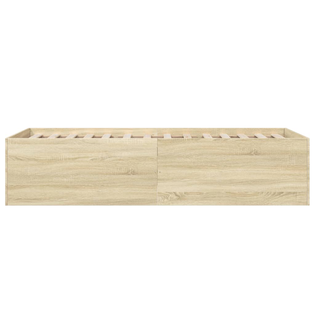 vidaXL Bed Frame without Mattress Sonoma Oak 90x190 cm Single