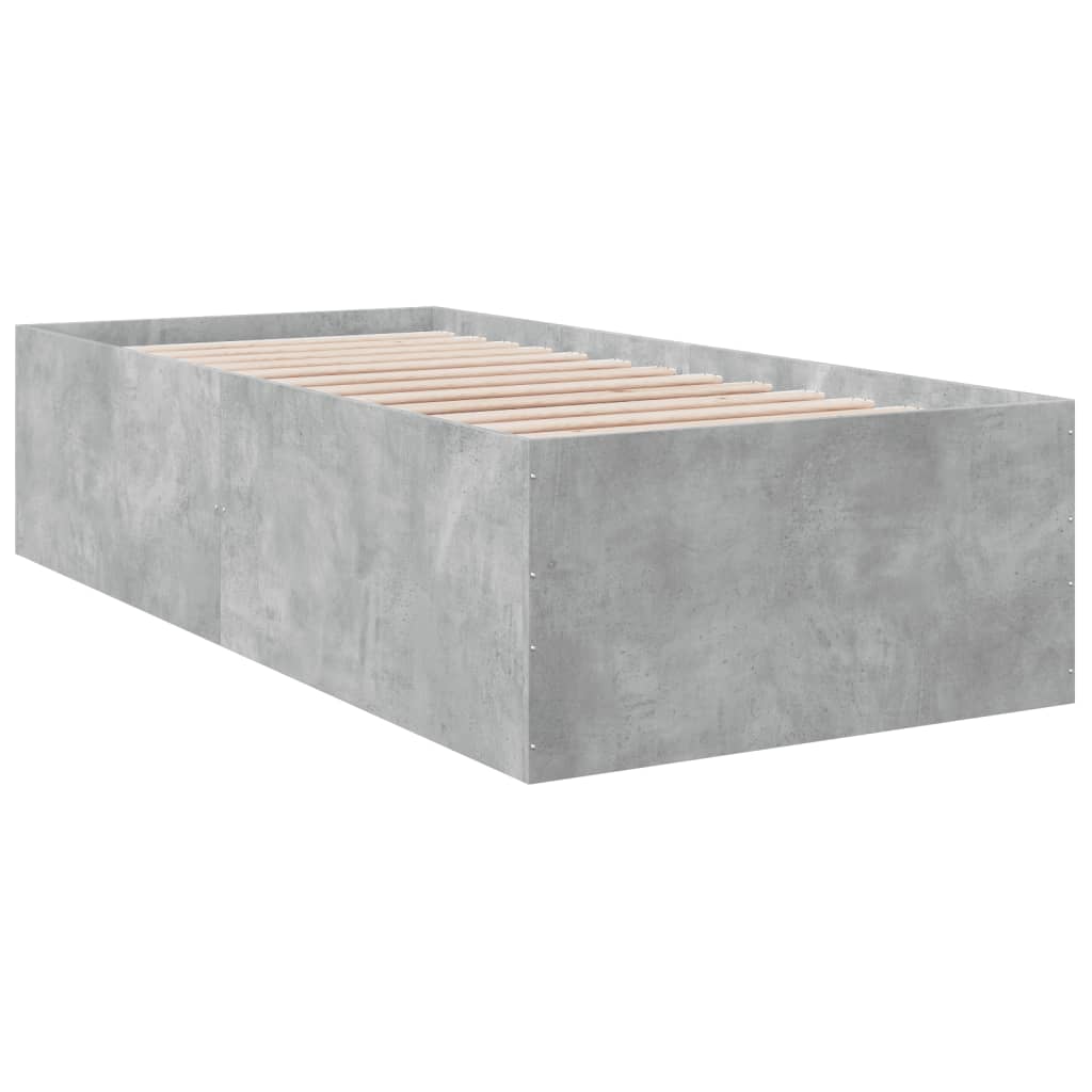 vidaXL Bed Frame without Mattress Concrete Grey 90x190 cm Single