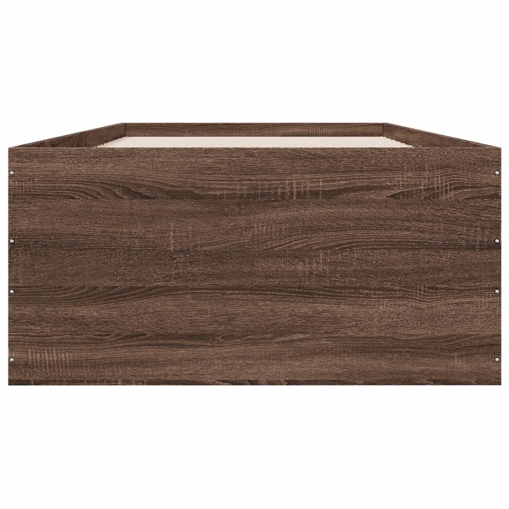 vidaXL Bed Frame without Mattress Brown Oak 90x190 cm Single